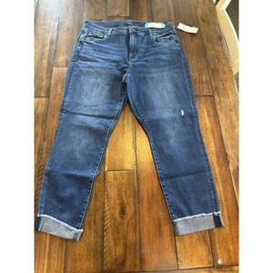 Kut From The Kloth Women's Amy Frayed Hem Boyfriend‎ Jeans BL1 Indigo Size 14W